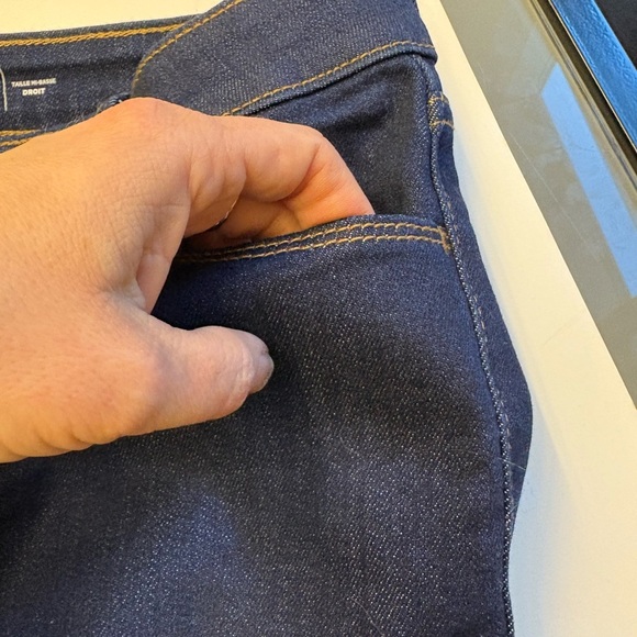 Old Navy Women's Straight Leg Mid-rise Ankle Jeans - Dark Blue women's size 10P - Picture 5 of 10